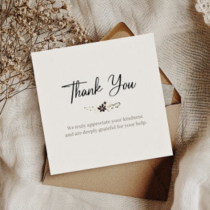 Simple Gracias Gratitud Elegante Tarjeta Cuadrada