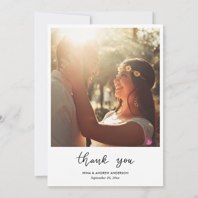 Simple Gracias Script Boda Couple Photo (Anverso)