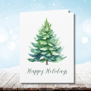 Simple Green Christmas Tree Doble Tarjeta de felic