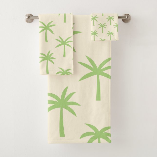 Simple Green Tropical Palm Trees Pattern  (In situ)
