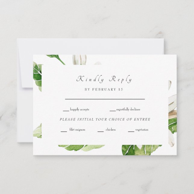 Simple Greenery Wedding RSVP (Anverso)