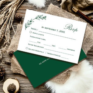 Simple Greenery Wedding Rsvp Letra de script