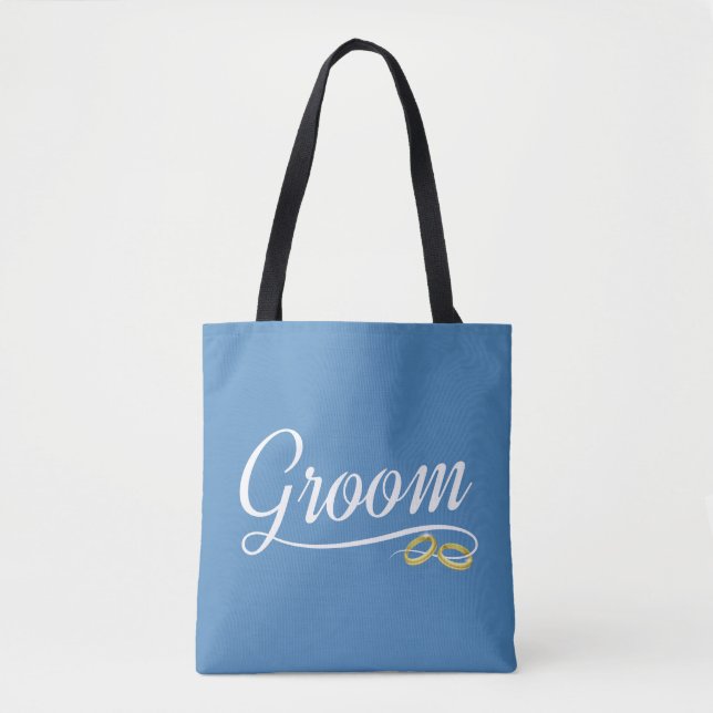 Simple Groom Floral Wedding Calligraphy | Bolsa de (Anverso)