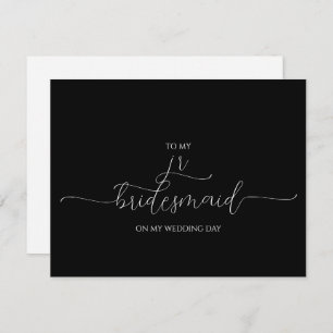 Simple Guión Mínimo Jr Bridesmaid Gracias Tarjeta
