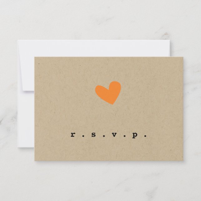 Simple Heart Wedding RSVP (Anverso)