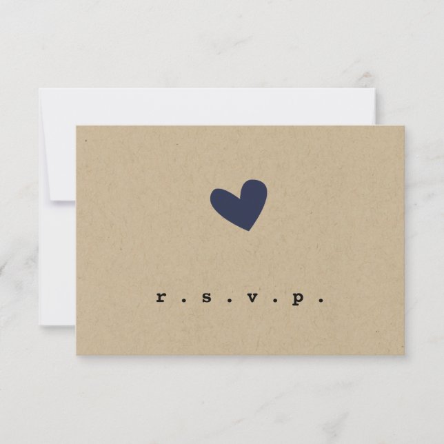 Simple Heart Wedding RSVP (Anverso)