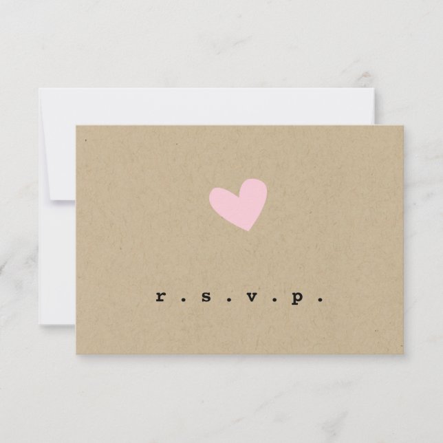 Simple Heart Wedding RSVP (Anverso)