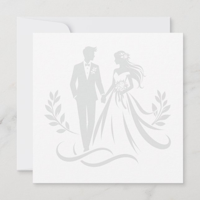 Simple Heart Wedding Thank You Card – Customizable (Reverso)