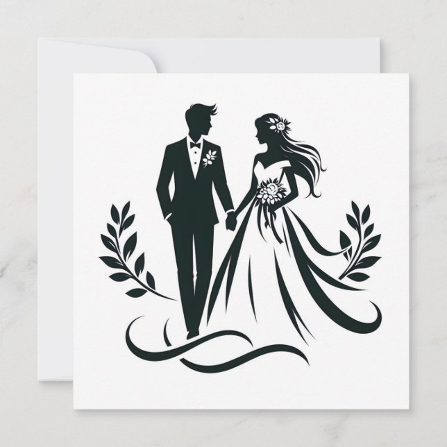 Simple Heart Wedding Thank You Card – Customizable (Reverso)