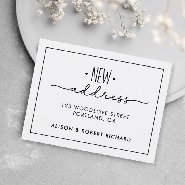 Simple Hemos movido la nueva Invitación de movimie (new address card)