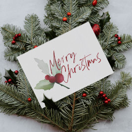 Simple Holly y Berries Feliz Navidad