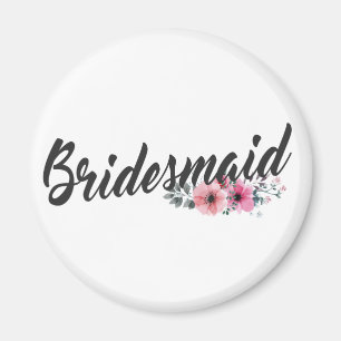 Simple Imán de Boda para Damas de Honor con Caligr