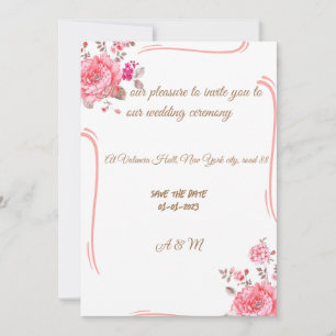 simple invitación a la boda con flores subió