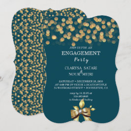 Simple invitación a la boda dorada y colorida