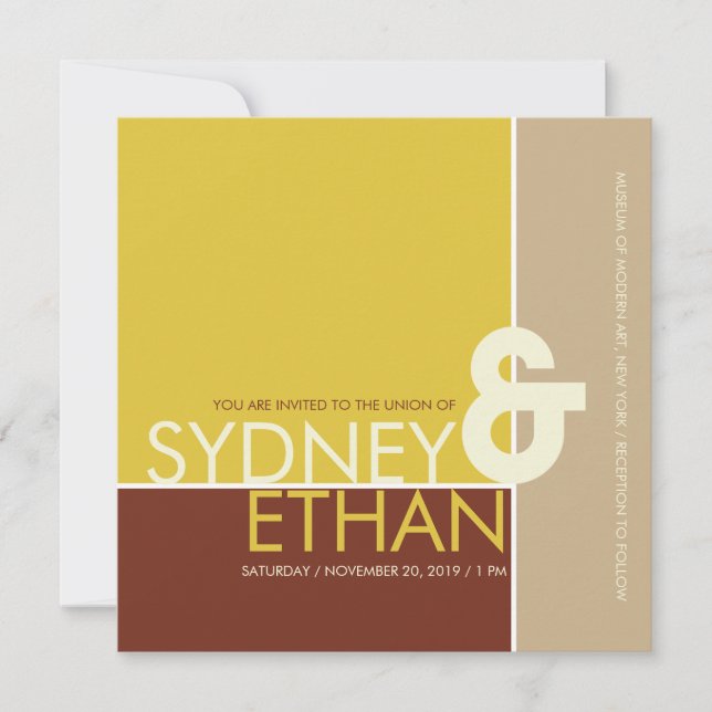 Simple invitación a la boda moderna Minimalista mo (Anverso)