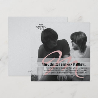 Simple invitación a matrimonio fotográfico inicial