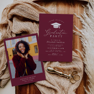simple invitación a una fiesta de graduación marró