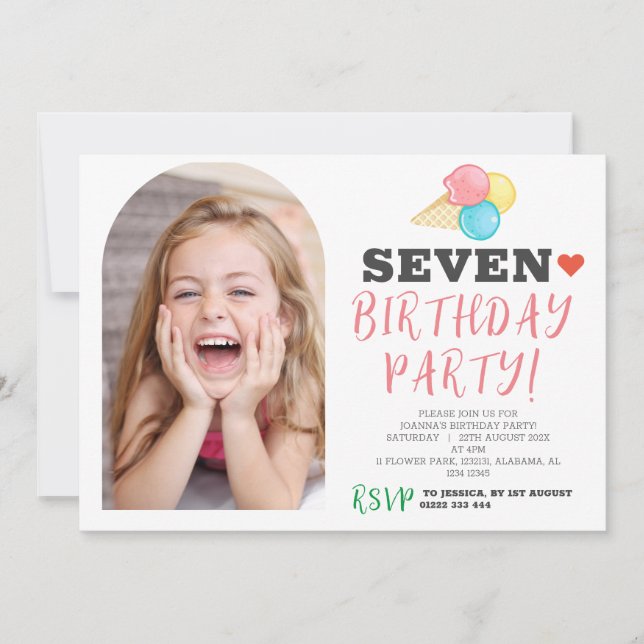 Simple invitación al corazón del feliz cumpleaños  (Anverso)