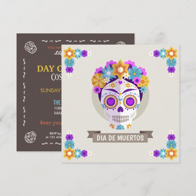 Simple invitación al Festival de los Muertos (Anverso / Reverso)