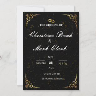 SIMPLE INVITACIÓN DE BODA ORO