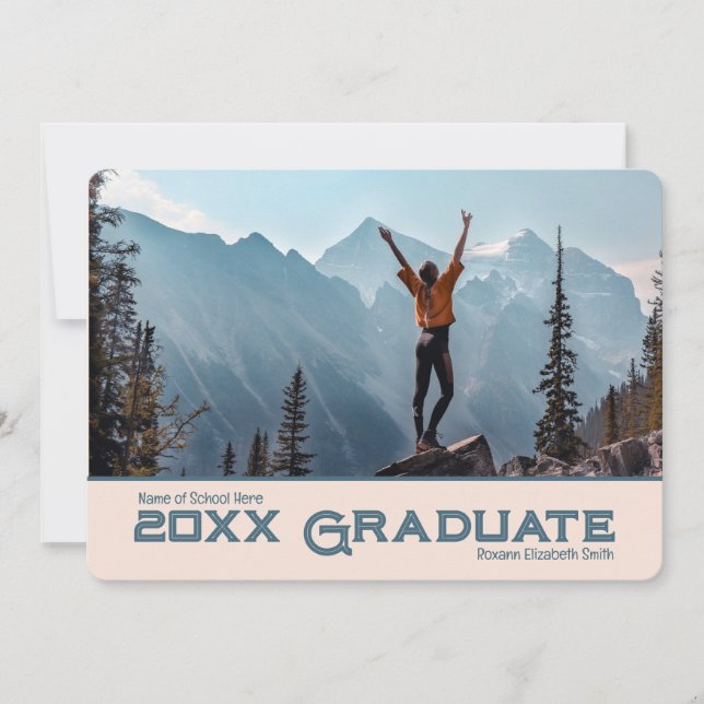 Simple Invitación de Foto de Graduado/a 20xx 2/ (Anverso)