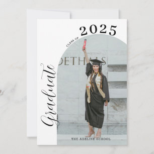 Simple invitación de graduación de fotografía artí