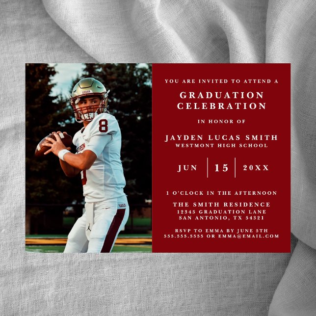 SIMPLE INVITACIÓN DE GRADUACIÓN DE FOTOGRAFÍAS FOR (Subido por el creador)