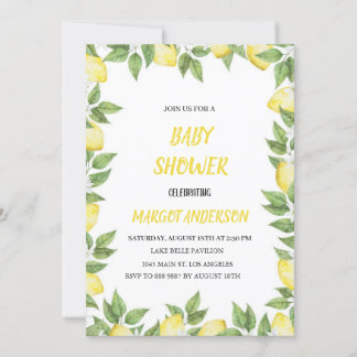 SIMPLE INVITACIÓN DE LA DUCHA DE BEBÉS DE LEMON