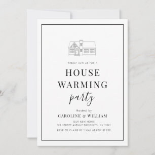 simple invitación de limpieza de marco negro