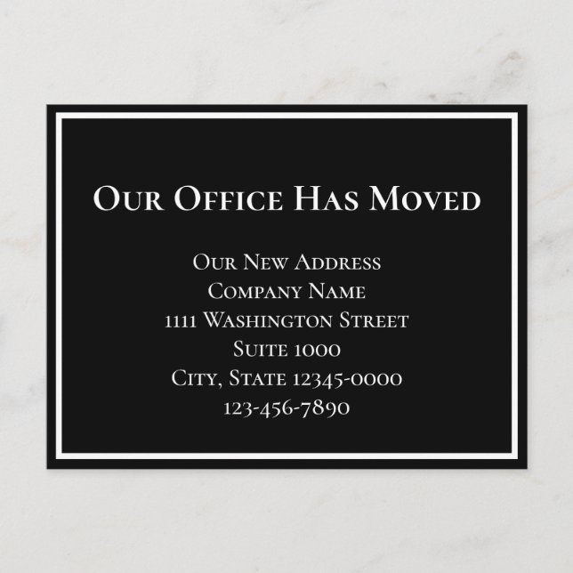 Simple Invitación de movimiento de negocios blanco (Anverso)