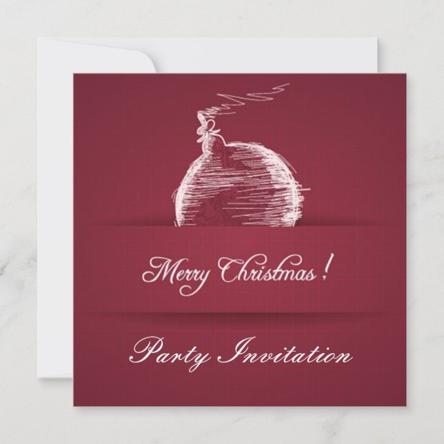 simple invitación de navidades elegantes y rojos (Anverso)