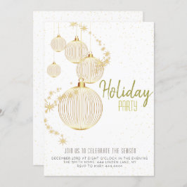 Simple invitación para fiestas de navidades de oro