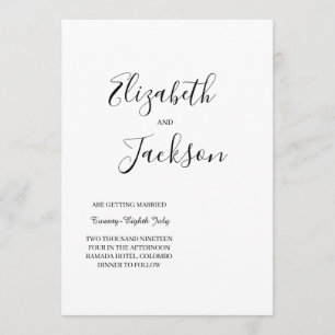 Simple invitación para matrimonio