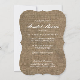 Simple invitación Rustic Burlap Bridal Shower