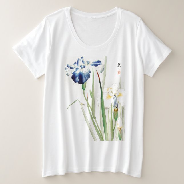 SIMPLE IRIS JAPONÉS WOODBLOCK IMINT T-Shirt (Anverso del diseño)