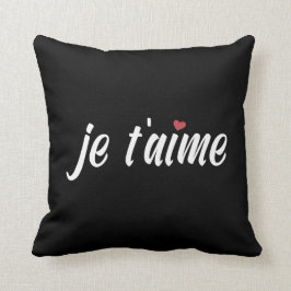 Simple Je T'aime te amo Cojín decorativo Valentín