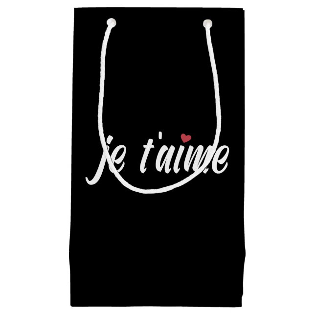 Simple Je T'aime Te Amo Valentine | Bolsa de regal (Anverso)