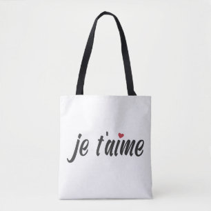 Simple Je T'aime te amo Valentine Bolsa Tote