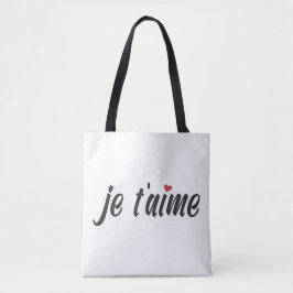 Simple Je T'aime Te Amo Valentine | Bolso de tela