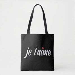 Simple Je T'aime Te Amo Valentine | Bolso de tela