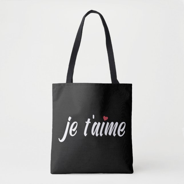 Simple Je T'aime Te Amo Valentine | Bolso de tela (Anverso)