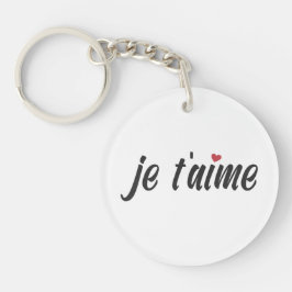 Simple Je T'aime Te Amo Valentine | Llavero