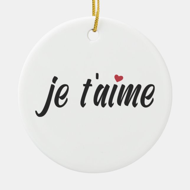 Simple Je T'aime Te Amo Valentine | Ornamento (Frente)