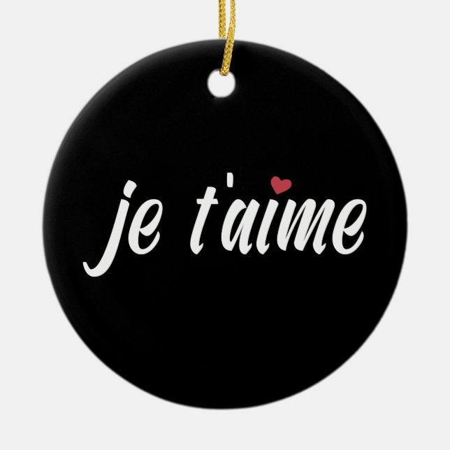 Simple Je T'aime Te Amo Valentine | Ornamento (Frente)