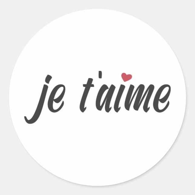 Simple Je T'aime Te Amo Valentine | PEGATINA (Anverso)