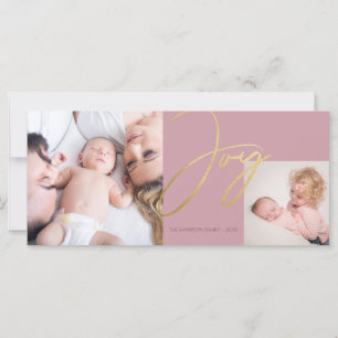 Simple Joy moderna Dusty Rosa foto tarjeta de vaca