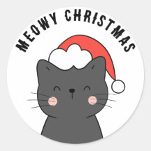 Simple Kawaii Meowy Navidades Pegatina de gatos