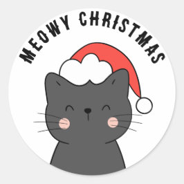 Simple Kawaii Meowy Navidades Pegatina de gatos