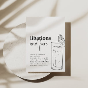 Simple Libations and Fare Dinner Party Invitación
