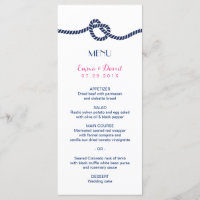 Simple ligadura del menú Boda Náutico con clase Kn